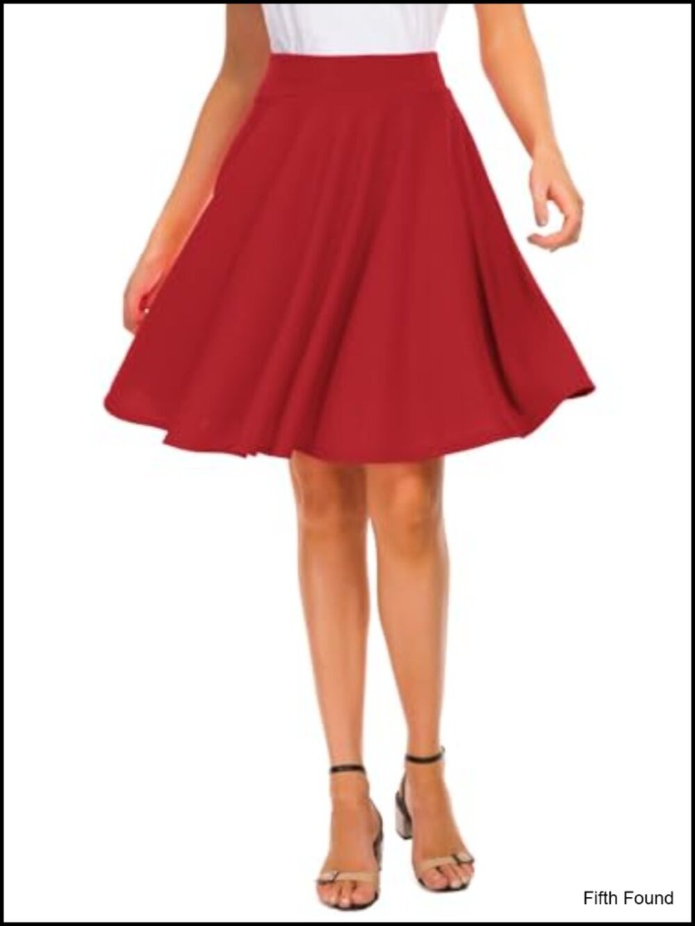 EXCHIC Women's Casual Stretchy Flared Mini Skater A-Line Skirt